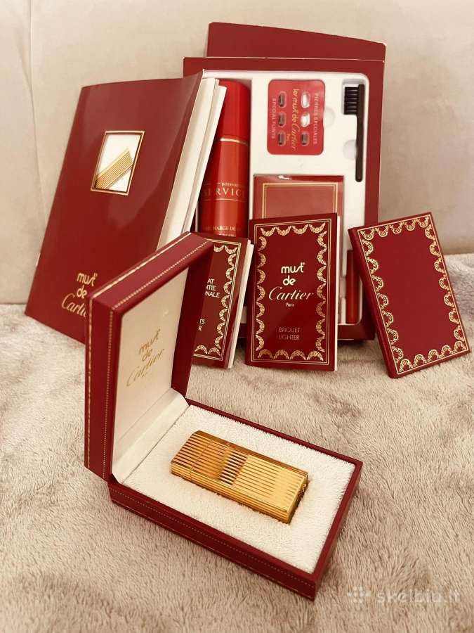 “Must de Cartier“ žiebtuvėlis su pilnu komplektu