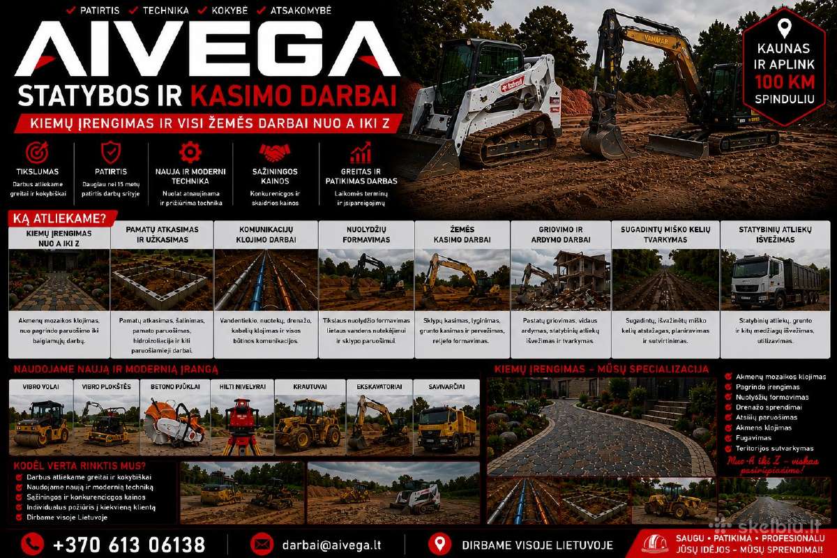 Visi žemės kasimo, statybos darbai - nuotraukos Nr. 11