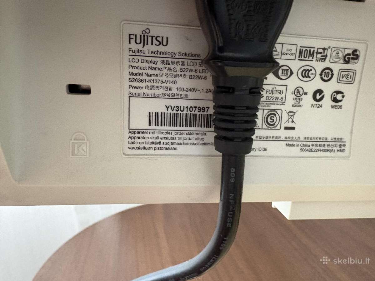 Monitorius Fujitsu B22w-6 LED - nuotraukos Nr. 3