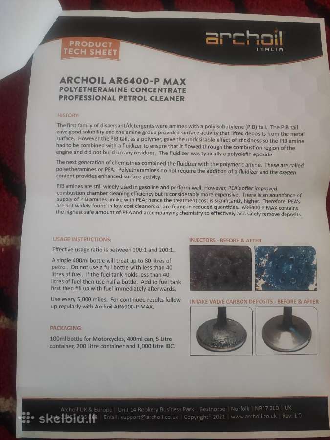 Benzino sistemos valiklis Archoil Ar6400 Pmax