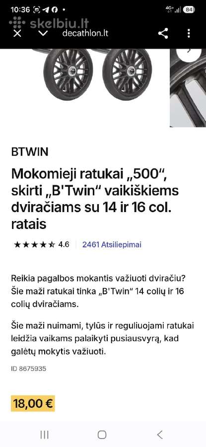 Vaikiškas dviratis Btwin Discover 100 (16 colių) - nuotraukos Nr. 6
