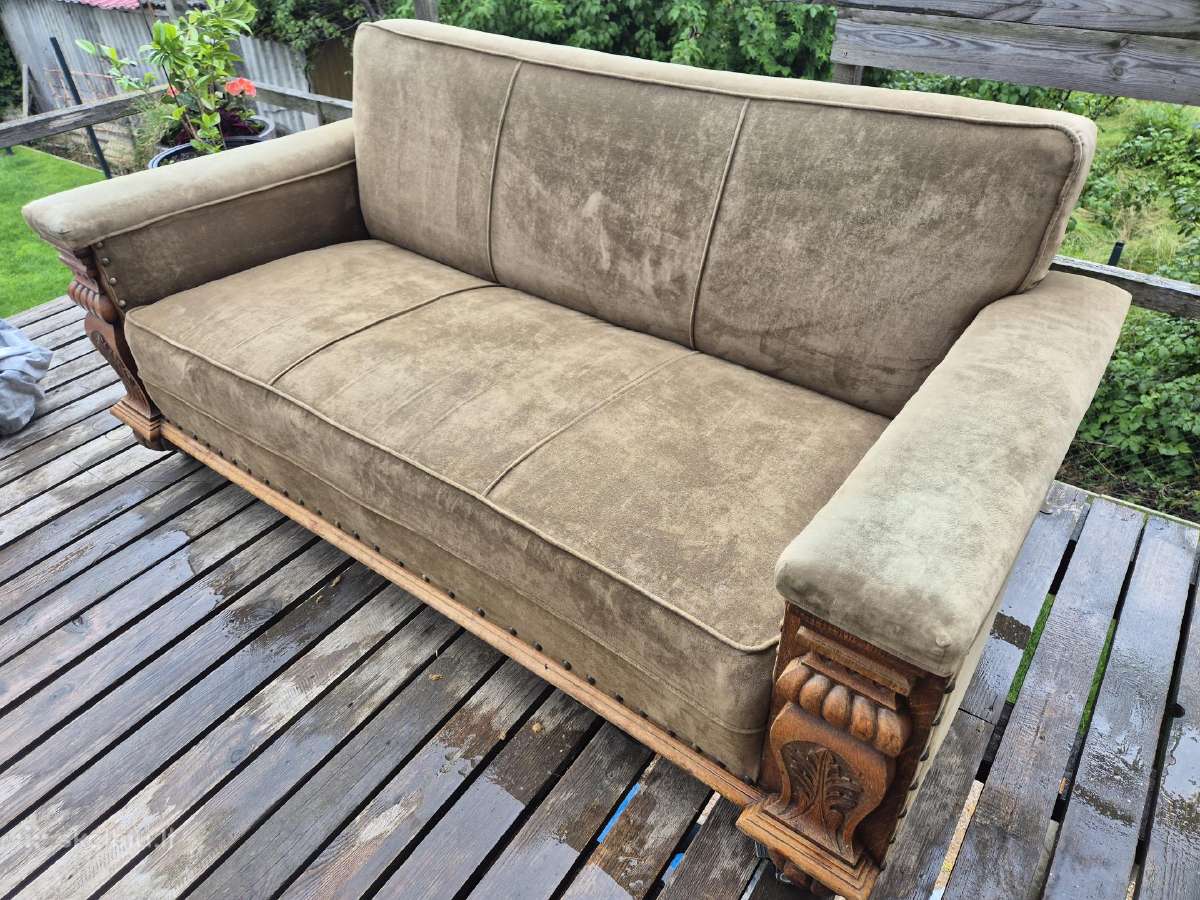 Senovinė trivietė sofa - nuotraukos Nr. 2