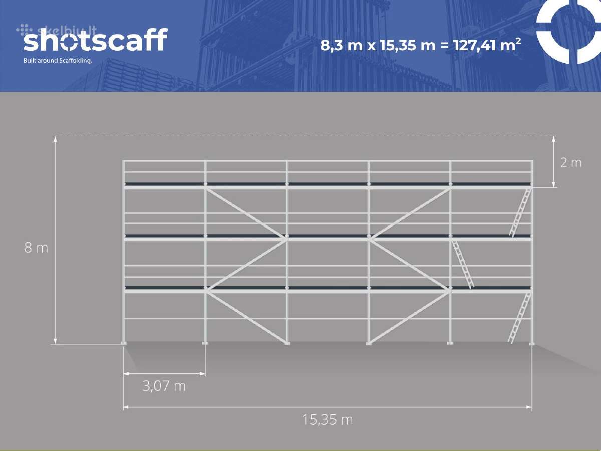 Baumann aliuminio fasadiniai pastoliai 127 m²