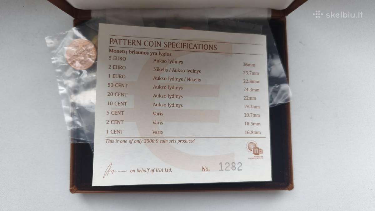 2004m. Lietuvos euro prototipų komplektas - proof - nuotraukos Nr. 6