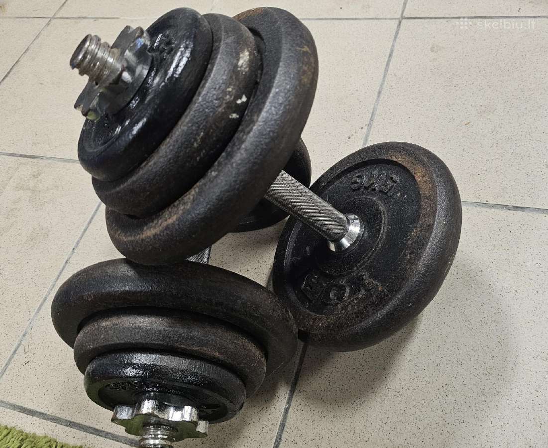 Surenkami hanteliai iki 25kg 2vng 50kg