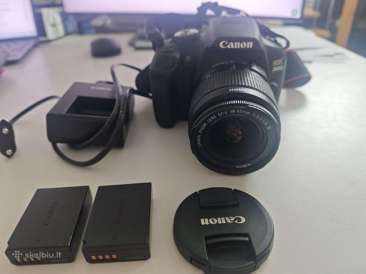 Canon EOS 2000d + 2 akumai! Sandisk Ultra Sd korta - nuotraukos Nr. 2