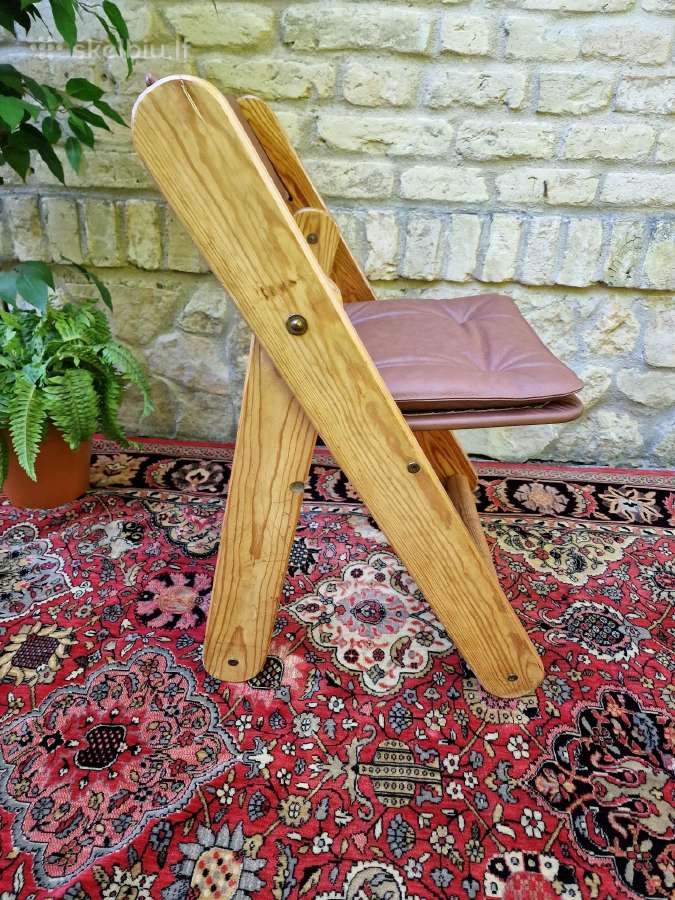Vintažinė mid century autorinė sulankstoma kėdė - nuotraukos Nr. 5