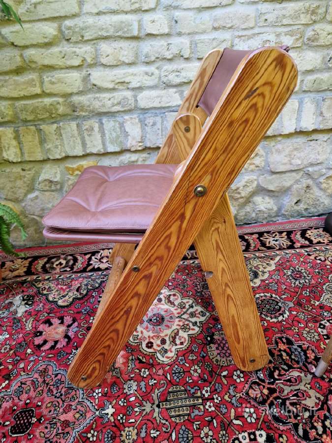 Vintažinė mid century autorinė sulankstoma kėdė - nuotraukos Nr. 6
