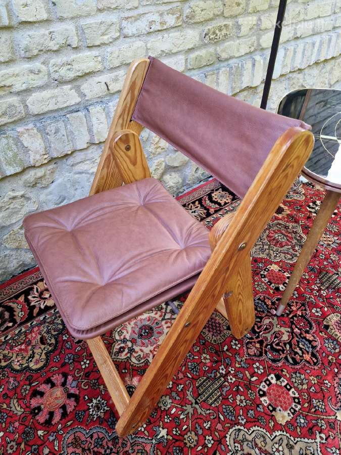 Vintažinė mid century autorinė sulankstoma kėdė - nuotraukos Nr. 8