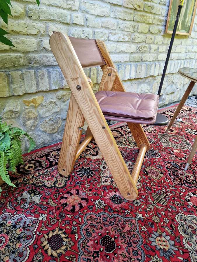 Vintažinė mid century autorinė sulankstoma kėdė - nuotraukos Nr. 13
