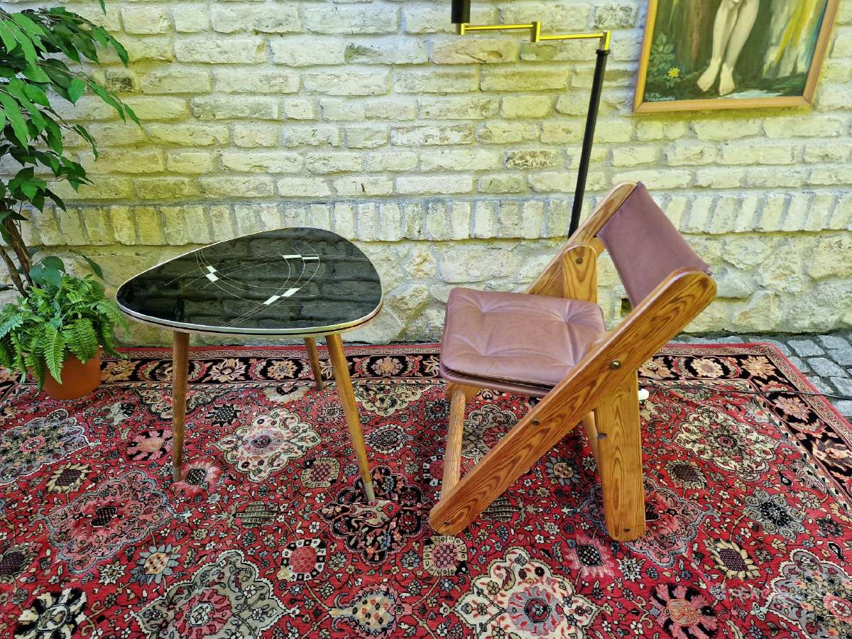 Vintažinė mid century autorinė sulankstoma kėdė - nuotraukos Nr. 15