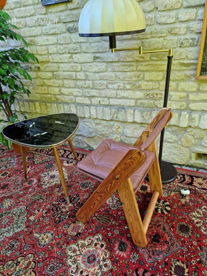 Vintažinė mid century autorinė sulankstoma kėdė - nuotraukos Nr. 20