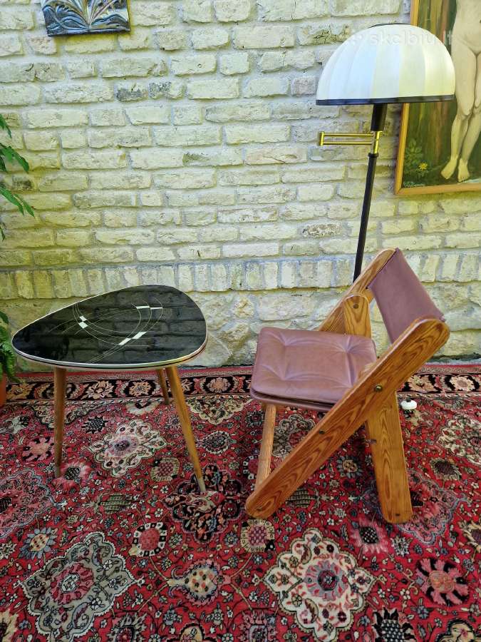 Vintažinė mid century autorinė sulankstoma kėdė - nuotraukos Nr. 25