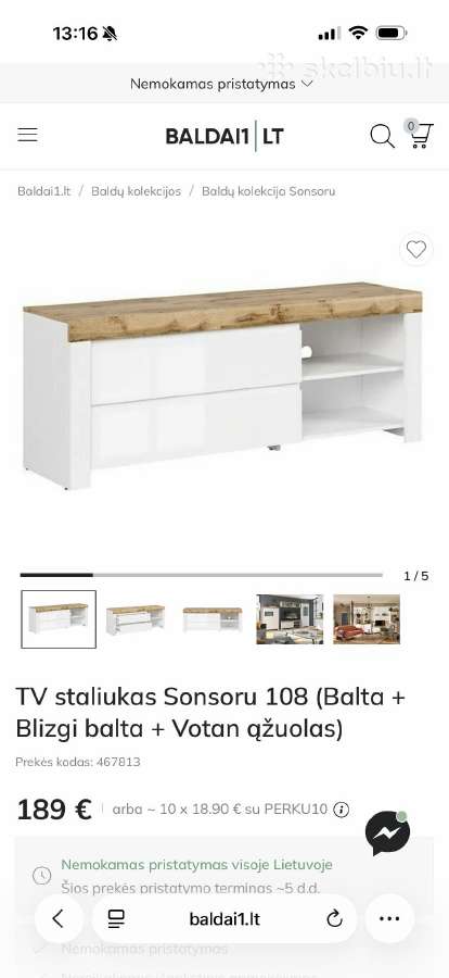 TV staliukas ir vitrina - nuotraukos Nr. 2