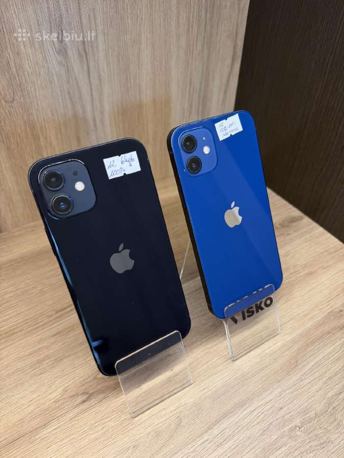 Labai tvarkingi iPhone 12 64gb/128gb Baterija 100%