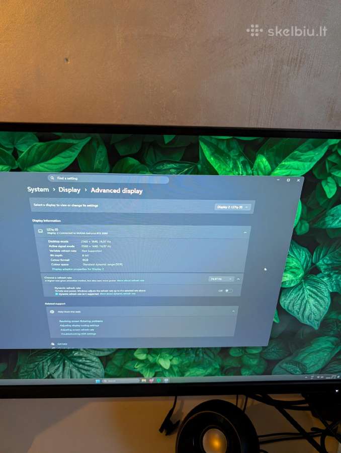 Monitorius 27coliu 1440p 75hz su garantija - nuotraukos Nr. 2