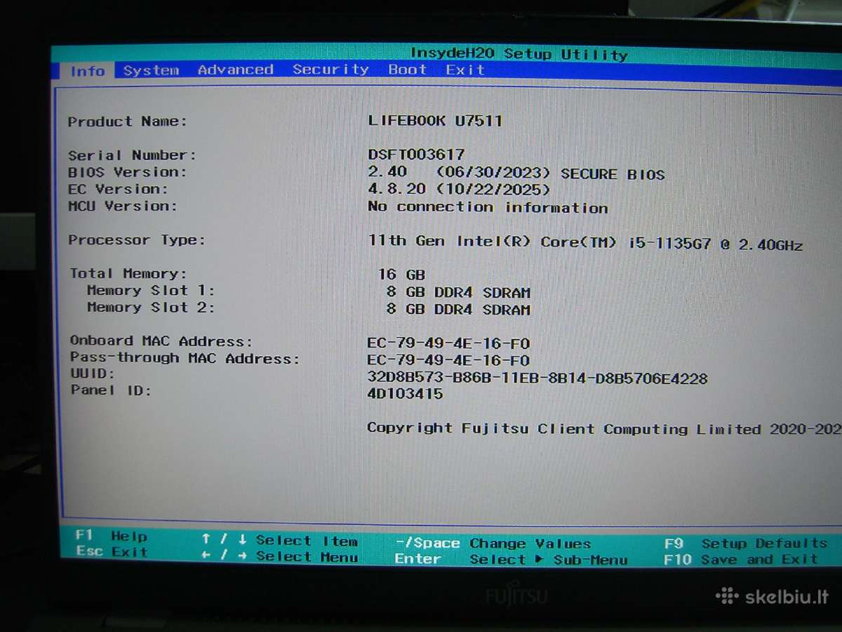Fujitsu U7511, i5-1135g7/16/512/15,6"fhd Ips - nuotraukos Nr. 6