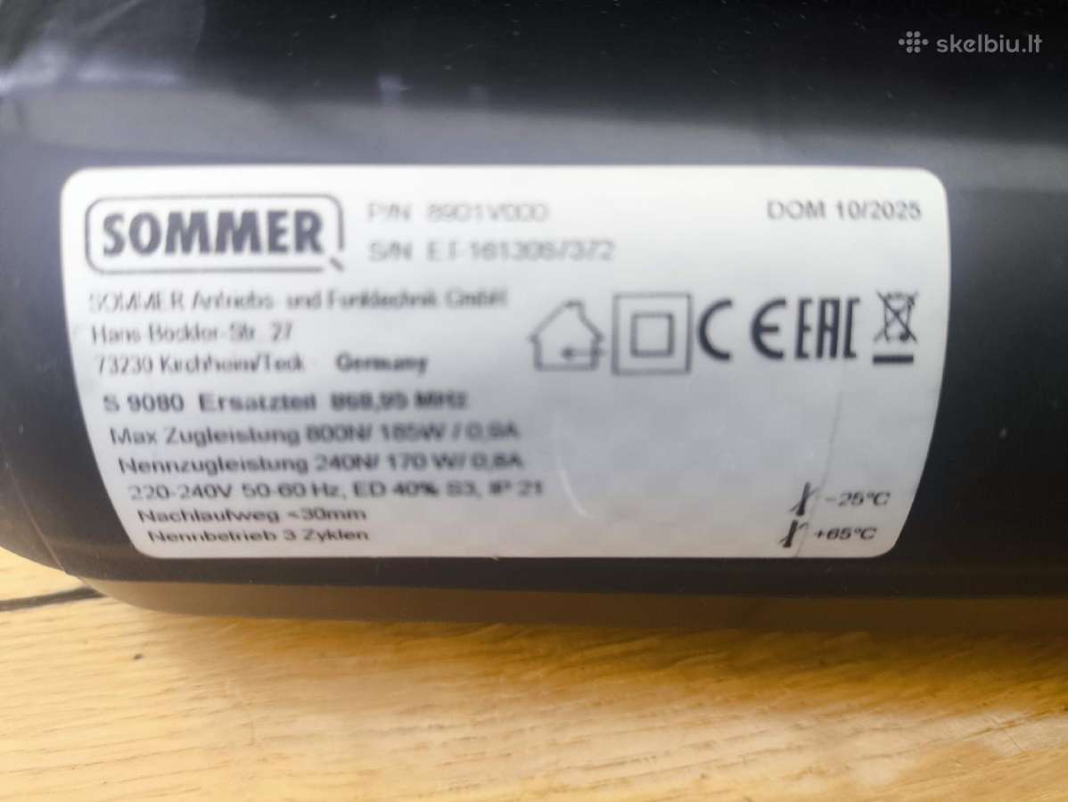 Sommer Base 9080 automatika be bėgio - nuotraukos Nr. 4