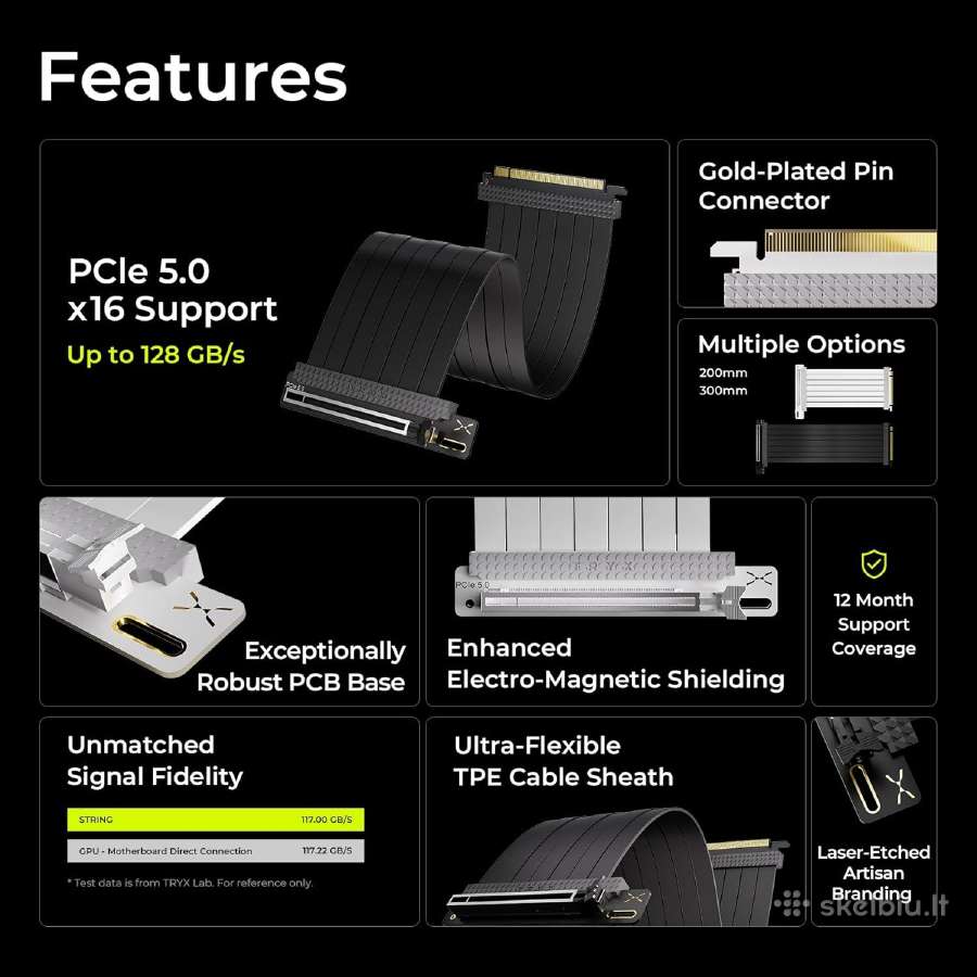 Pcie 5.0 Riser Vertikaliam vaizdo pl. tvirtininimu - nuotraukos Nr. 5