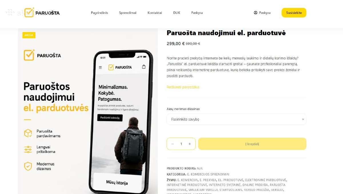 Paruošta el. parduotuvė per 24 val. Nuo 299 € - nuotraukos Nr. 5