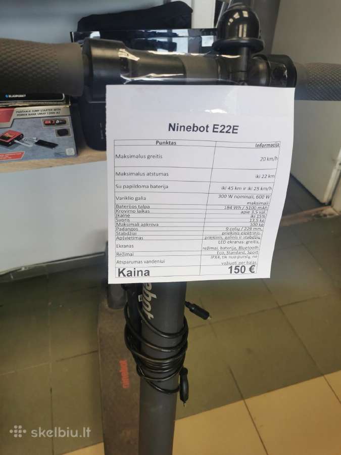 Ninebot E22e. 20km max greitis 22km max ats. Taiko - nuotraukos Nr. 2