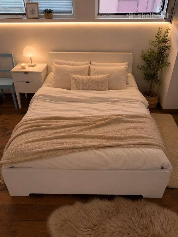 140x200 cm miegamojo komplektas su čiužiniu Ikea