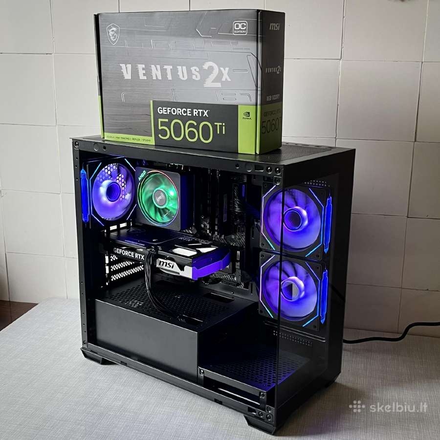 Naujas, Greitas kompiuteris su Rtx 5060 Ti
