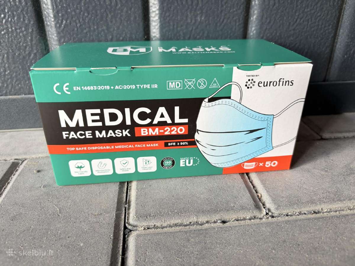 Parduodamos vienkartinės medicininės kaukės