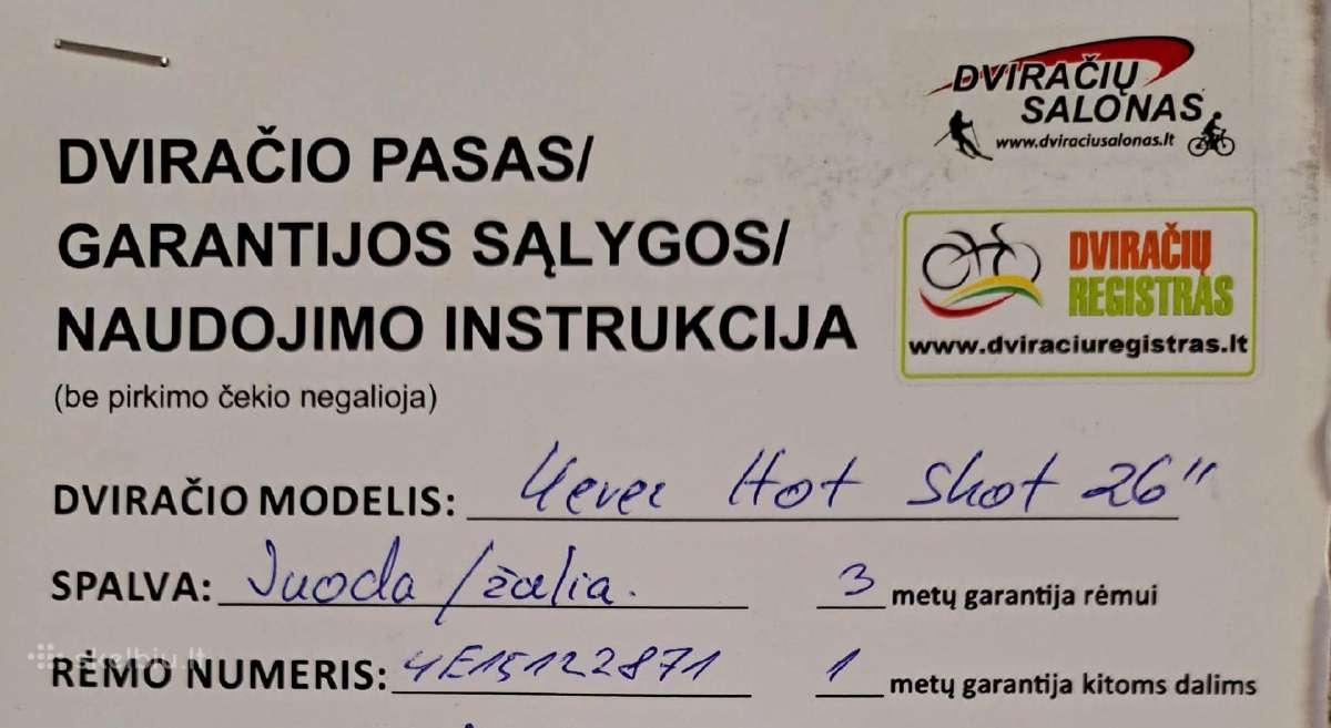 Dviratis 4ever hot shot 26 - nuotraukos Nr. 6