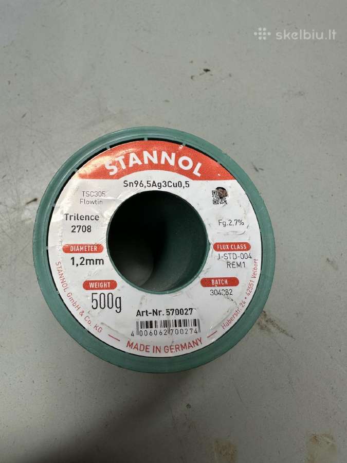 Stannol Sn96,5ag3cu0,5; 1,2mm; 500g