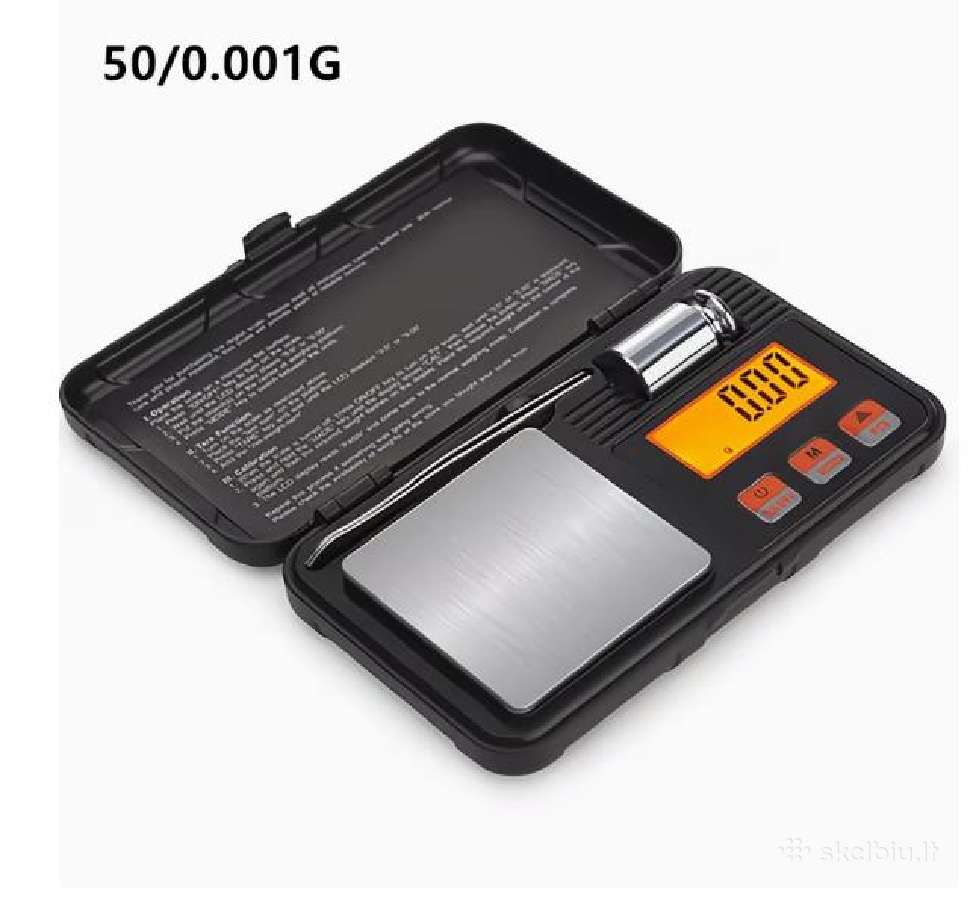 Kišeninės elektroninės svarstyklės (0.1g - 50g)