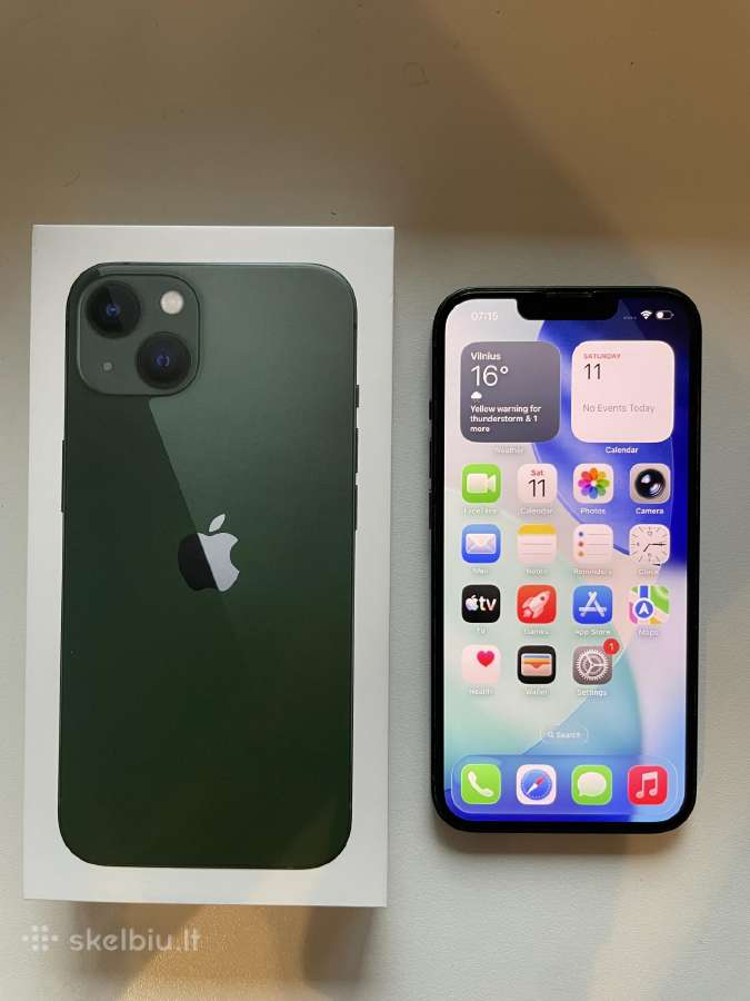iPhone 13, 128gb, 87% su komplektacija ir čekiu