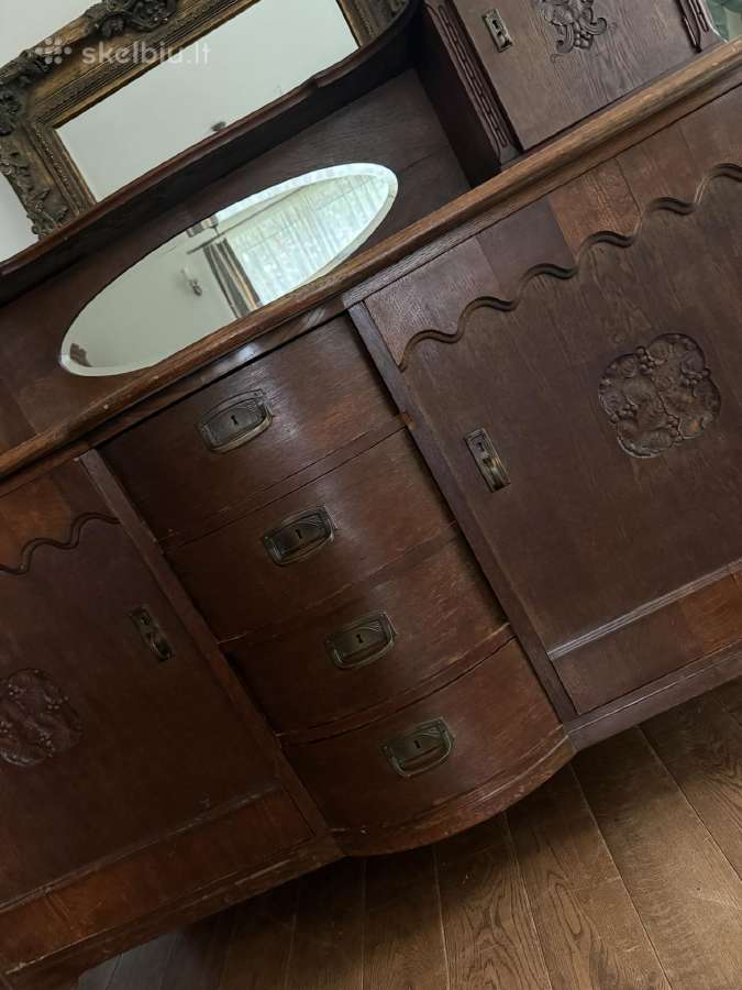 Azuolinis bufetas/komoda su veidrodziu - nuotraukos Nr. 3