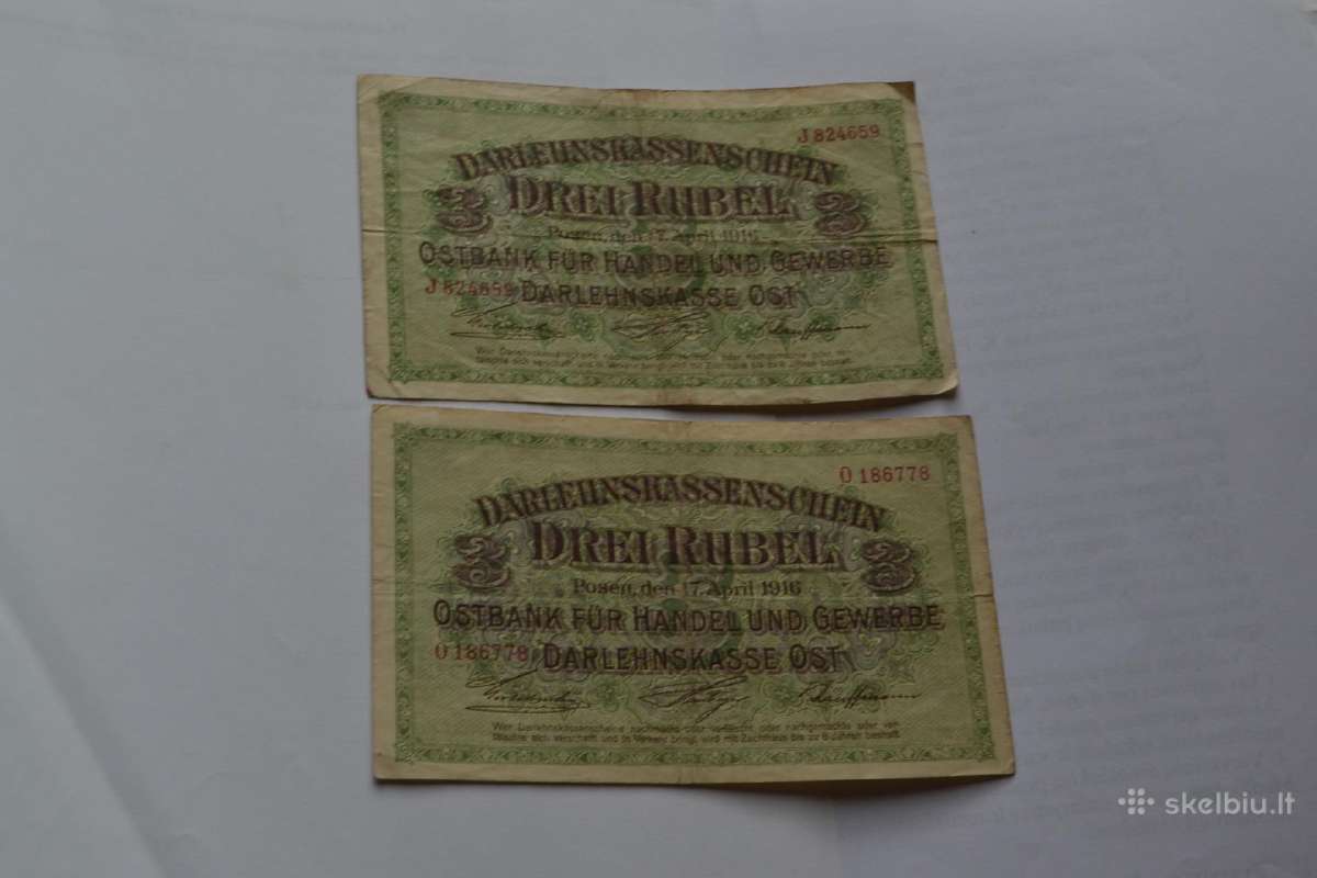 3 Ost rubliai 1916 m.