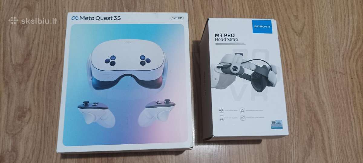 Meta Quest 3s 128gb + Bobovr M3 Pro Battery strap - nuotraukos Nr. 2