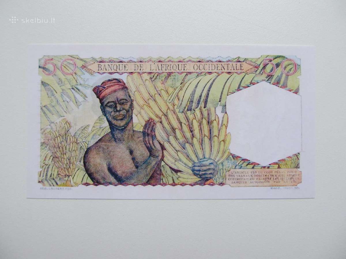 50 franku , Prancūzijos Vakarų Afrika , 1948 - nuotraukos Nr. 2