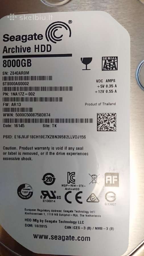 Seagate archive HDD 8tb donoras