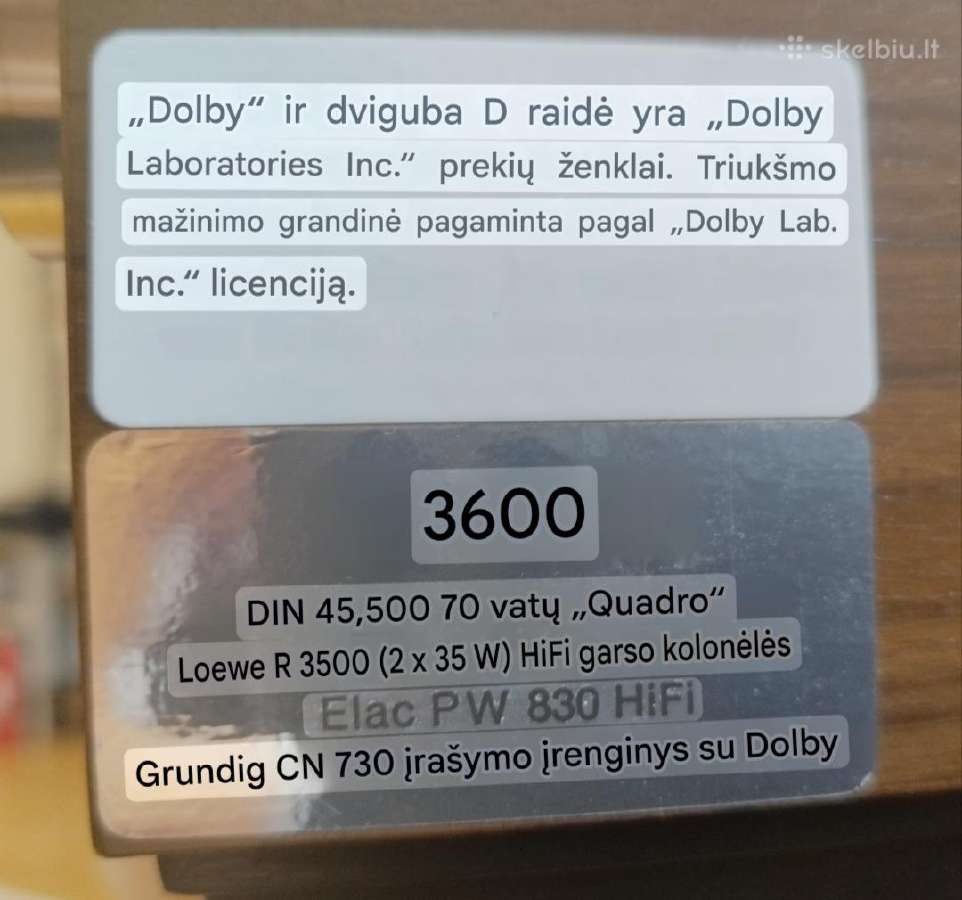 Plokštelių grotuvas Kl3600 elac 830 rosita stereo - nuotraukos Nr. 8
