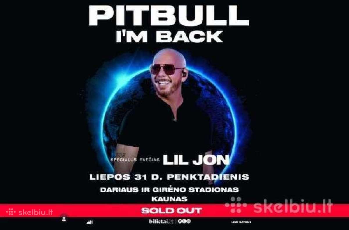 Parduodami bilietai i Pitbull koncerta!