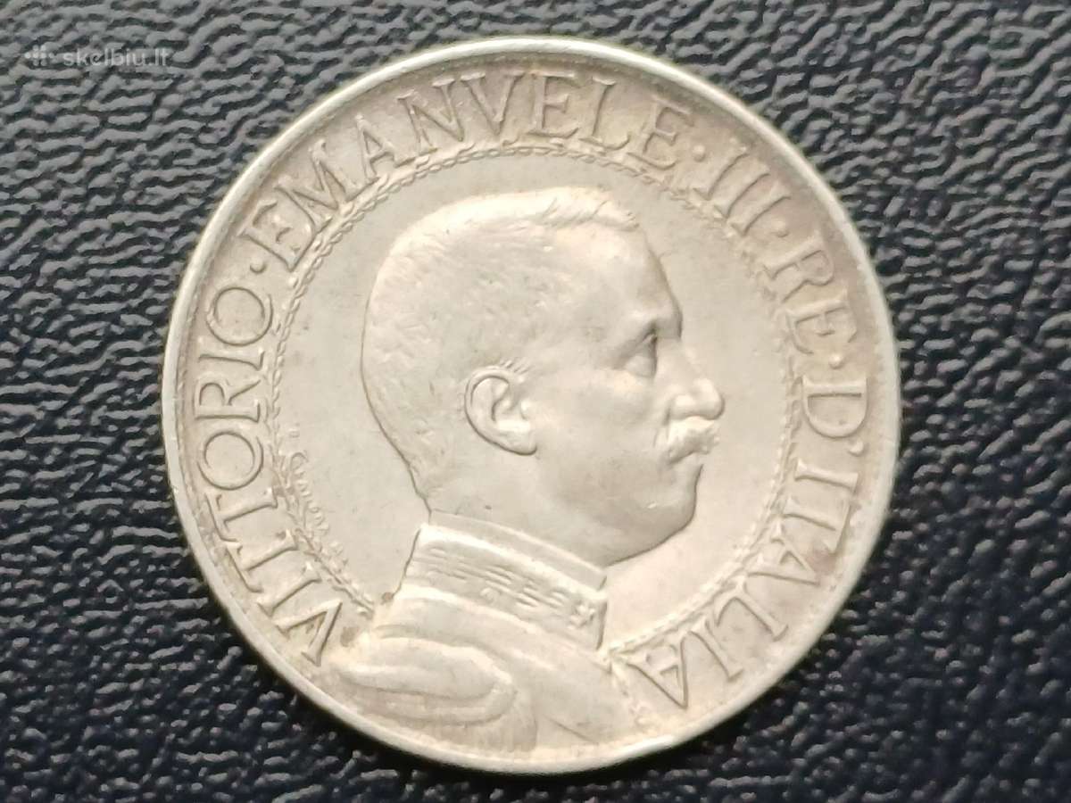 1 lira 1910m. Italija sidabras - nuotraukos Nr. 2