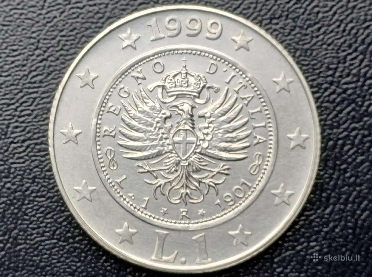 1 lira 1999m. Italija sidabras