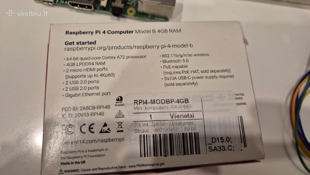 Raspberry Pi 3b 4b-4gb screen GPS ports - nuotraukos Nr. 5