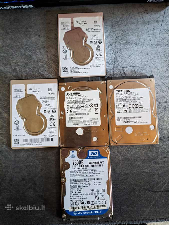Nešiojamu pc HDD 750gb-1tb - 2tb