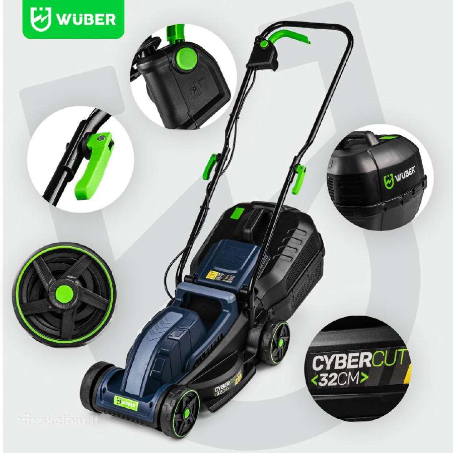 Elektrinė vejapjovė Wuber, 1200w - nuotraukos Nr. 15