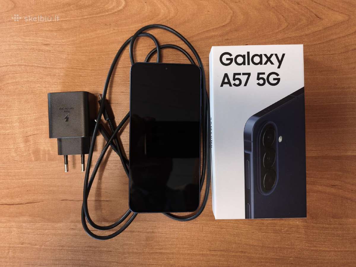 Samsung Galaxy A57 + kroviklis + dėklas