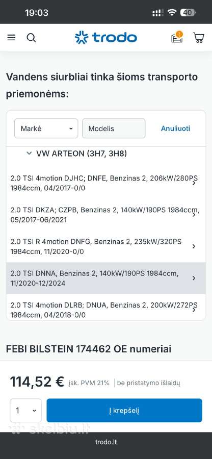 Febi Bilstein 174462 Oe numeris 5q0965567b - nuotraukos Nr. 6