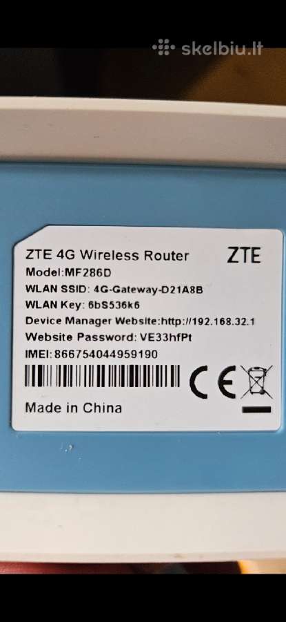 4G + Modemas Zte mf 286 d.