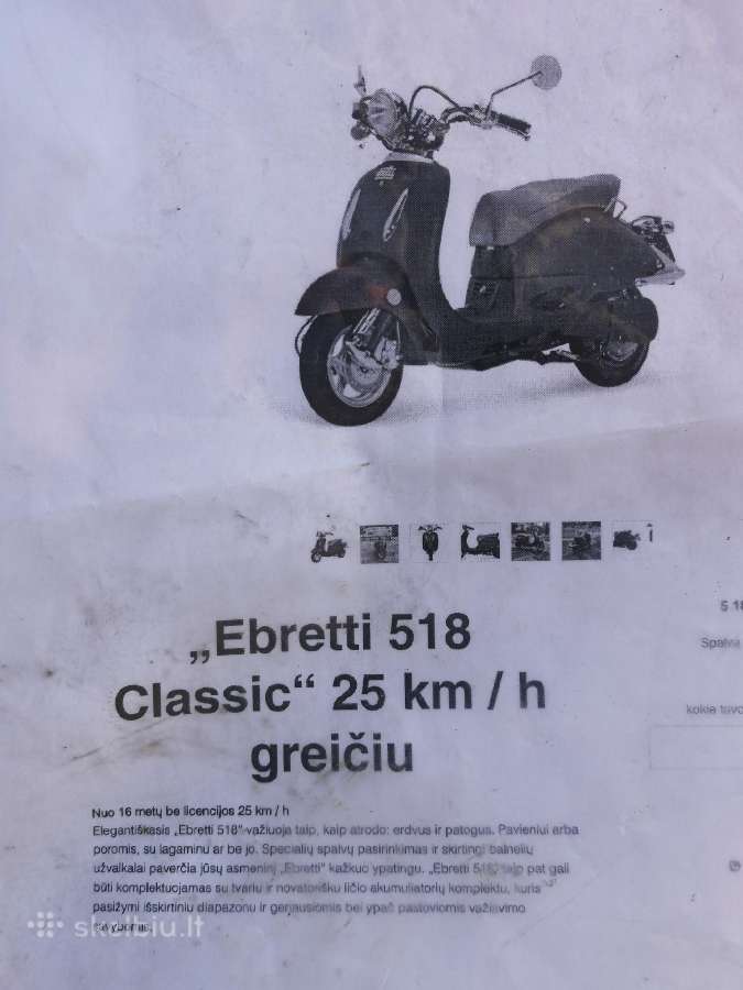 Elektrinis mopedas Ebretti 518 - nuotraukos Nr. 7