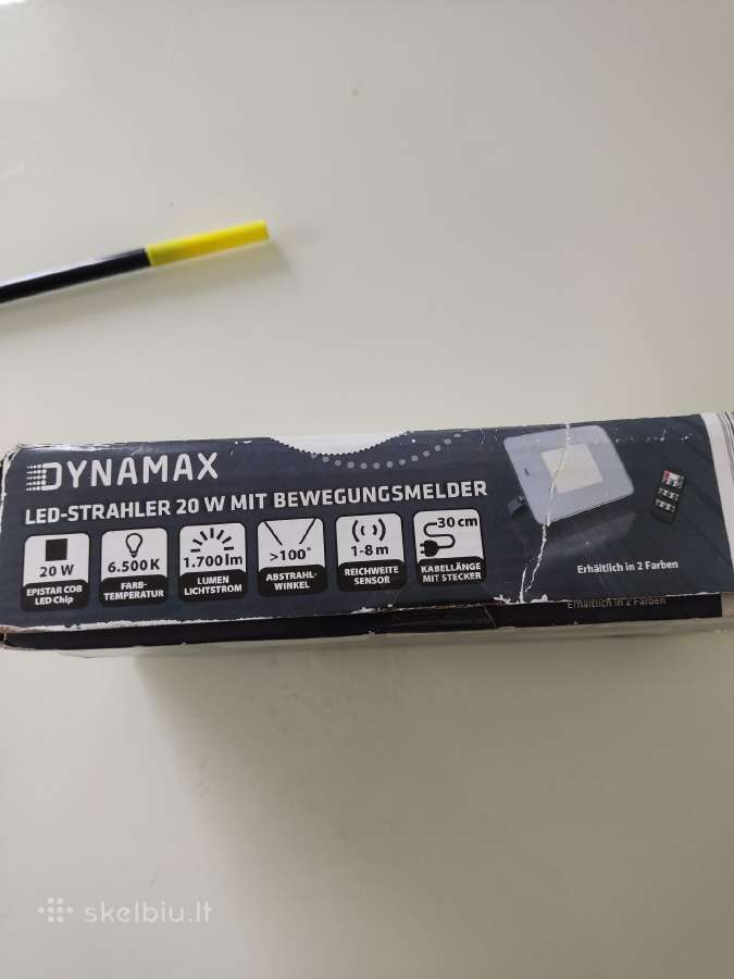 Dynamax 20w LED prožektorius su judesio jutikliu. - nuotraukos Nr. 2