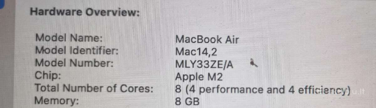 MacBook Air m2 2022 - nuotraukos Nr. 9